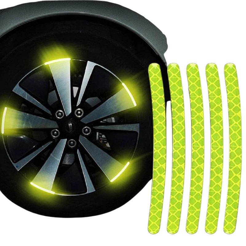 Autocollant réfléchissant pour enjoliveur ou jante de roue