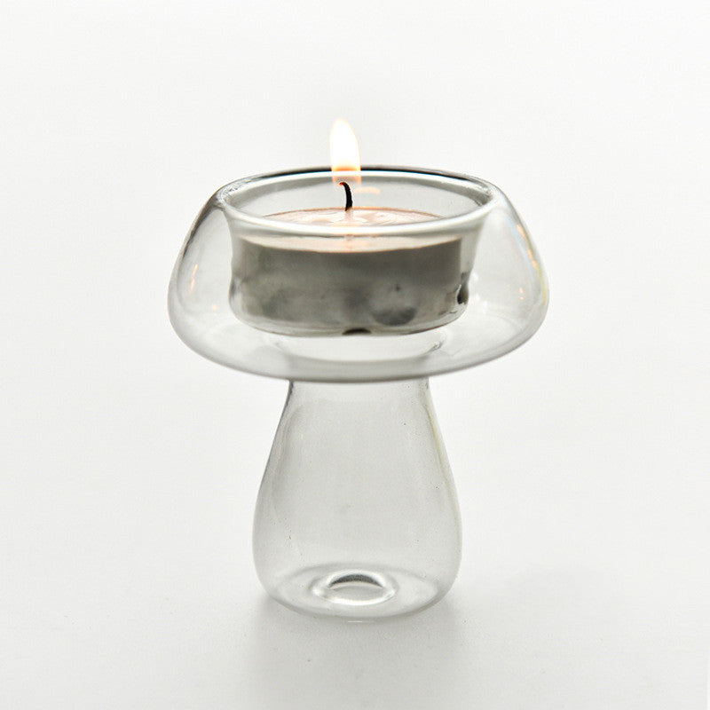 Creative Mushroom-shaped Glass Candlestick Lamp
