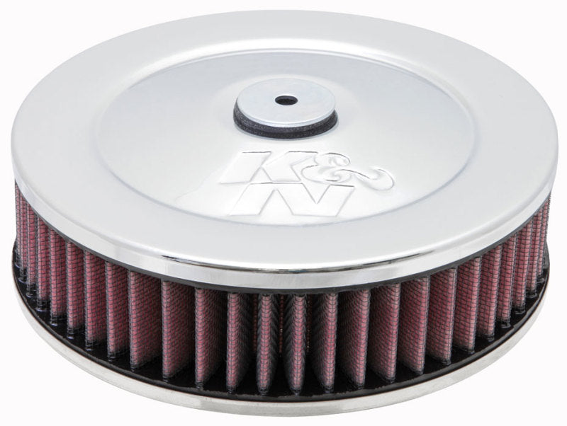 K&amp;N 2-5/8in Flange 7in Diameter 3in Height Round Air Filter Assembly w/ Vent