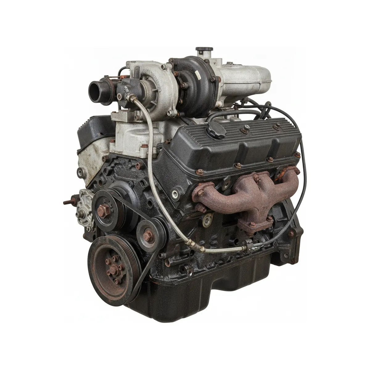 Moteur GMC Suburban2500 6.5L (8-395, VIN F, 8th digit, turbo diesel), 25mm oil cooler line nut Diesel 1997 OEM